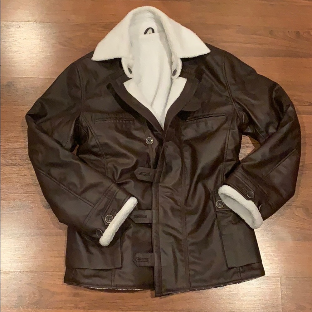 Brown Faux Leather Jacket